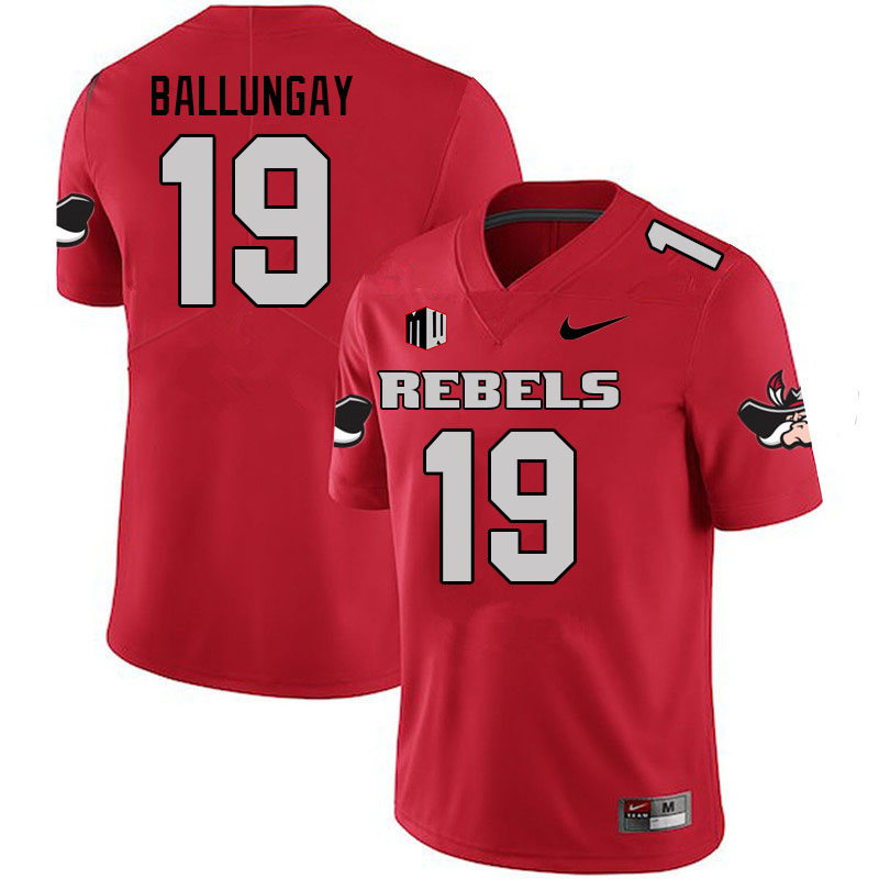 Men #19 Kaleo Ballungay UNLV Rebels College Football Jerseys Sale-Scarlet - Click Image to Close
